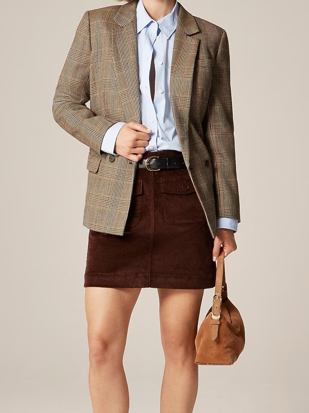 NWT J.Crew 2025 Deep Borwn Corduroy Patch Pocket Preppy Classic Mini Skirt